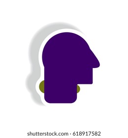 swelling in the neck Vector paper sticker various symptoms of Zika on the human neck