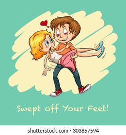 Swept off your feet illustration