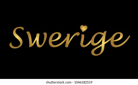 "Swerige" Logo Type Writing