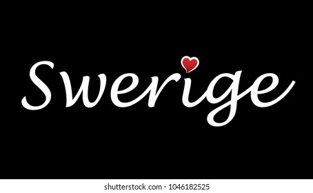 "Swerige" Logo Type Writing