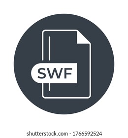 SWF File Format Icon. SWF extension filled icon.