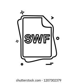SWF file type icon design vector