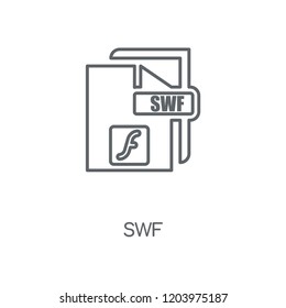 Swf linear icon. Swf concept stroke symbol design. Thin graphic elements vector illustration, outline pattern on a white background, eps 10.