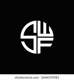 Logotipo SWF ícone SWF monograma SWF letra SWF minimalista Círculo plano Design de logotipo abstrato moderno exclusivo.
