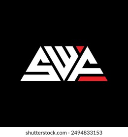 SWF triangle letter logo design with triangle shape. SWF triangle logo design monogram. SWF triangle vector logo template with red color. SWF triangular logo Simple, Elegant, and Luxurious design.