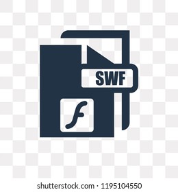 Swf vector icon isolated on transparent background, Swf transparency concept can be used web and mobile