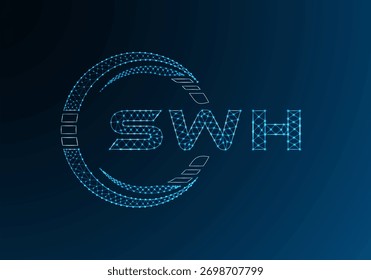 Diseño de Vector de logotipo de letra de polietileno baja SWH. SWH diseño de logotipo de poliéster inferior. Logotipo de poliéster bajo.