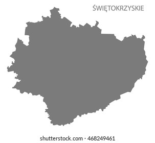 Swietokrzyskie Poland Map in grey