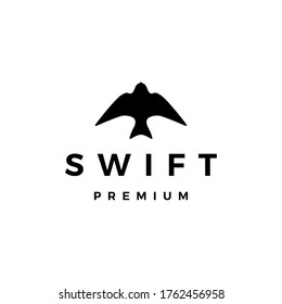 swift bird logo vector icon illustration