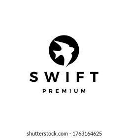 swift bird logo vector icon illustration