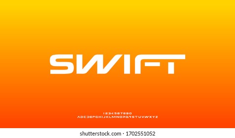 Swift, a bold modern sporty typography alphabet font. vector illustration design