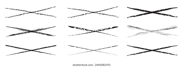 Subrayado rápido, cruzado y ondulado. Colección de marcadores de subrayado. Ilustración vectorial de líneas de garabato aisladas sobre fondo blanco. EPS 10AI
