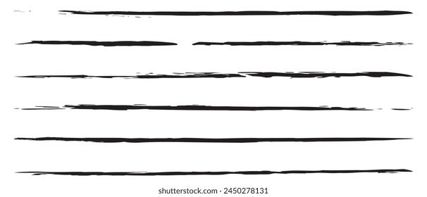 Swift crossed and wavy underlines. Underline markers collection. Vector illustration of scribble lines isolated on white background.