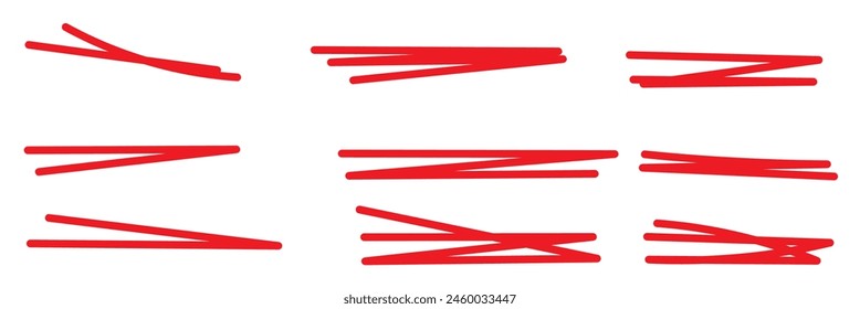Swift crossed and wavy underlines. Underline markers collection. Vector illustration of scribble lines isolated on white background.