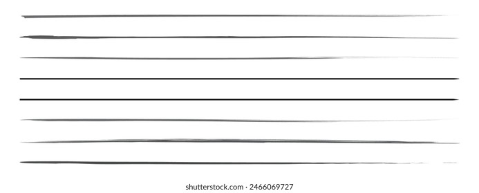 Swift crossed and wavy underlines. Underline markers collection. Vector illustration of scribble lines isolated on white background.