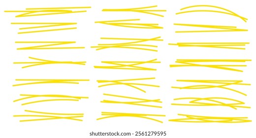 Swift crossed and wavy underlines. Underline markers collection. Vector illustration of scribble lines isolated on white background.