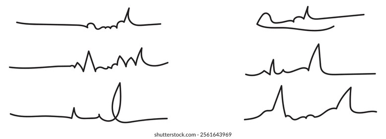 Swift crossed and wavy underlines. Underline markers collection Underline typography scribbles, crosses, curves. Vector illustration eps 10