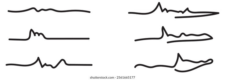 Swift crossed and wavy underlines. Underline markers collection. Vector illustration of scribble lines isolated on white background eps 10