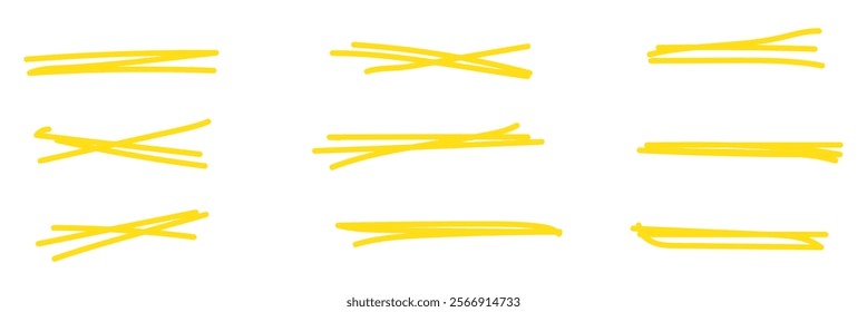 Swift crossed and wavy underlines. Underline markers collection. Vector illustration of scribble lines isolated on white background.scribble doodles.