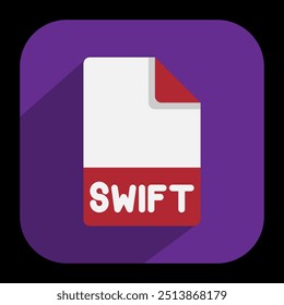 Swift documents flat icons. extension, file type, format, folders symbol icon. Vector illustration.