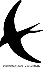 swift falcon eagle flying bird Glyph eps