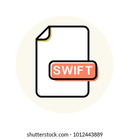 SWIFT file format, extension color line icon. Vector illustration