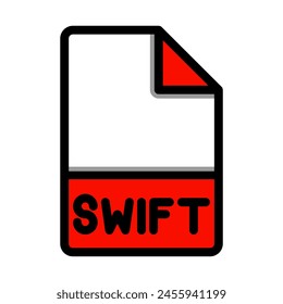 Swift file type format icon. extension document files icons symbol. with flat and outline style