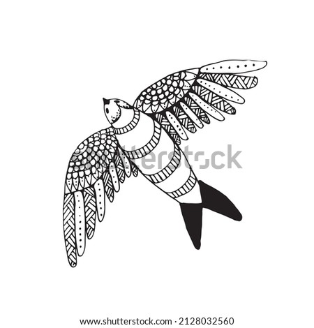 Swift flying in zen style on a white background