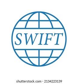 Swift icon. International payment technology. Society Worldwide Interbank Financial Telecommunication symbol. Vector isolated on white.