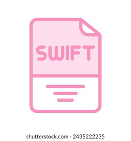 Swift-Symbol, Programmierung, Sprache, Apple, iOS-Doppeltonzeilensymbol, bearbeitbares Vektorsymbol, Pixel perfekt, Illustrator-KI-Datei