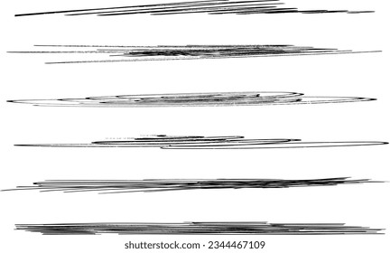 Swift twisted and crossed strikethroughs.
Set of highlight lines and signatures.
Brush stroke  markers or ink.Doodle vector graphic elements.