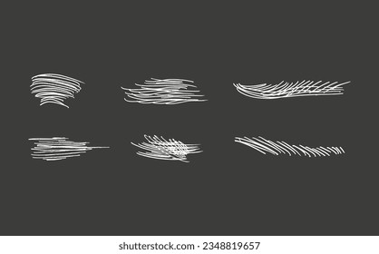 Swift giró y cruzó los tintes.
Conjunto de líneas de resaltado y firmas.
Marcadores de trazo de pincel o elementos gráficos vectoriales de tinta.Doodle.