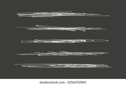 Swift twisted and crossed strikethroughs.
Set of highlight lines and signatures.
Brush stroke  markers or ink.Doodle vector graphic elements.