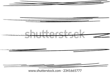 Swift twisted and crossed strikethroughs.
Set of highlight lines and signatures.
Brush stroke  markers or ink.Doodle vector graphic elements.