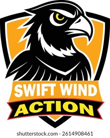Swift Wind Action Eagle Mascot Logo Vector