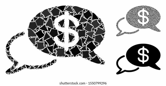 Swift wire transfer mosaic of trembly elements in various sizes and color tints, based on swift wire transfer icon. Vector irregular dots are combined into collage.