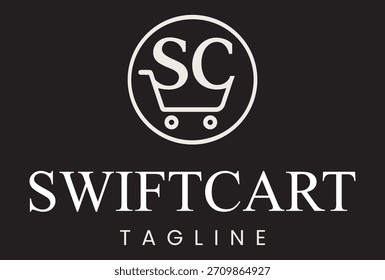 SwiftCart SC Monogram Minimal E-commerce Logo Design