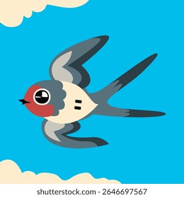 Swiftlet bird perched on a natural surface, known for its delicate build and role in edible bird's nest production. Perfect for wildlife, tropical birds, and nature conservation themes.