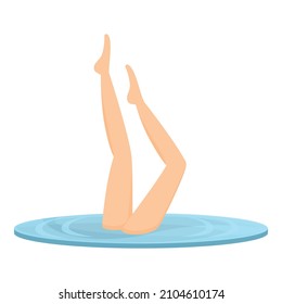 Swim athlete icon cartoon vector. Synchro swimmer. Sport ballet