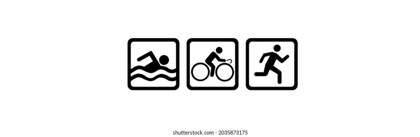 swim bike run   triathlon logo