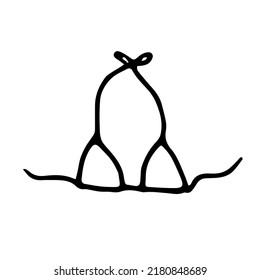 Swim bra doodle style vector illustration isolated on white background