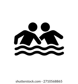 Swim Buddy-Systemsymbol einzeln auf weißem Hintergrund