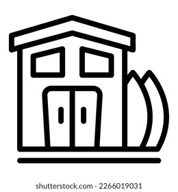 Swim camp house icon outline vector. Summer water. Sea activity
