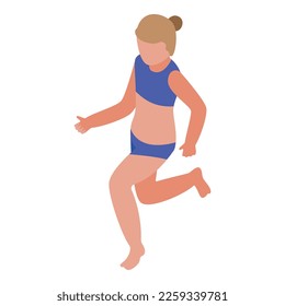 Swim camp pool jump icon isometric vector. Water kid. Fun park