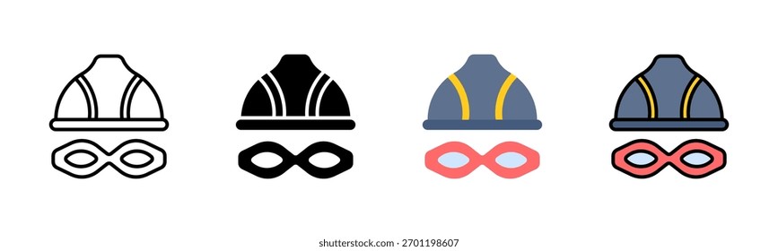 Paquete de iconos de gorra de natación en varios estilos