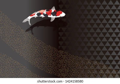 Swim color carp and rooster pattern.
Japanese style material.