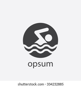 swim cut identity template icon design element