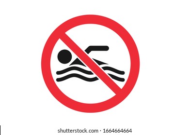 Swim don't allow icon vector isolate