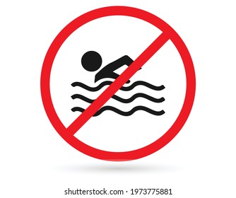 Swim don't allow icon vector isolate