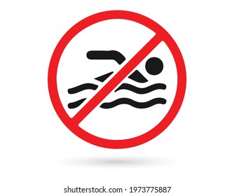 Swim don't allow icon vector isolate